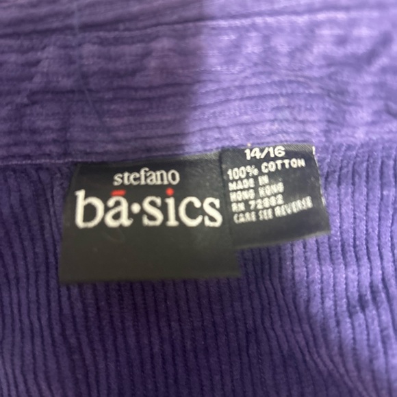 Stefano Basics corduroy deep purple button down shirt 14/16 - Picture 5 of 5